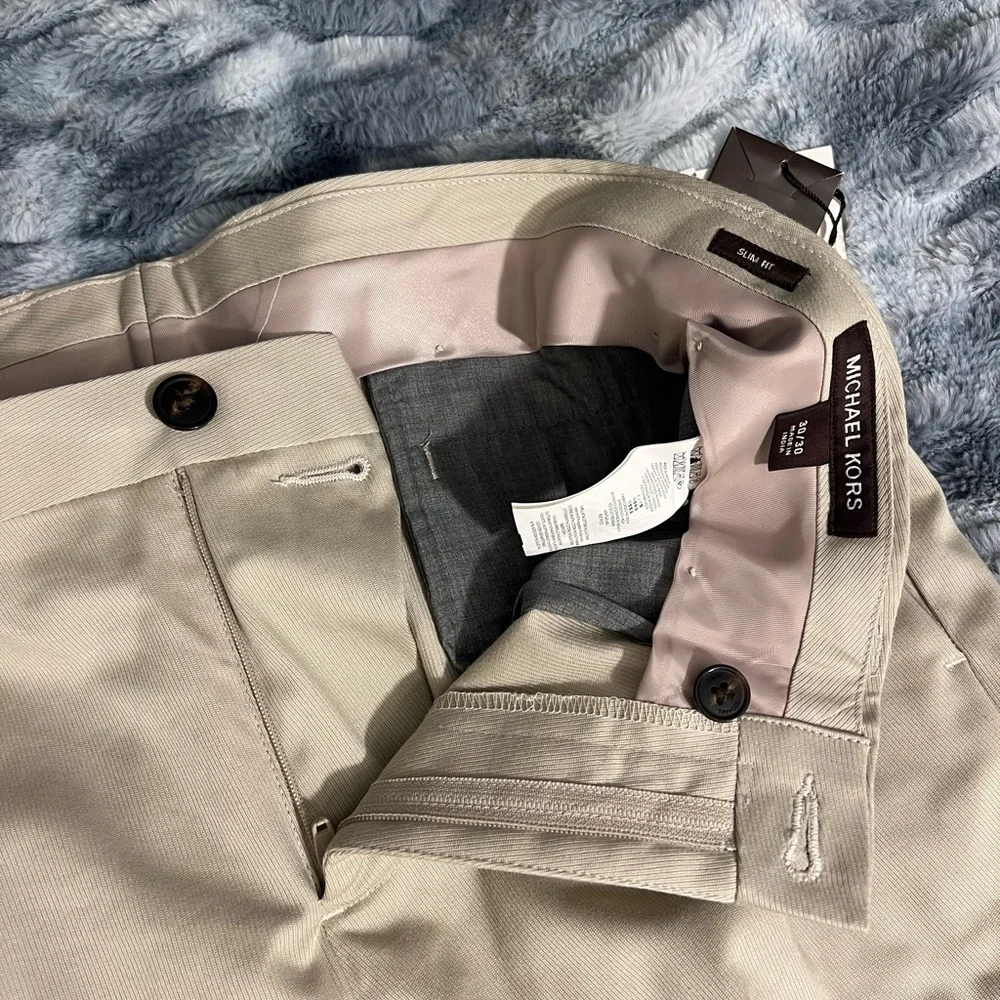 Michael Kors Tan Chinos Straight Leg Business Casual - Picture 2 of 5